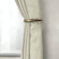 Antique Brass Metal Sliced Curtain Holdbacks (Pair)