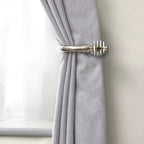Brushed Silver Metal Sliced Curtain Holdbacks (Pair)