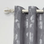 Brushed Silver Metal Sliced Extendable Curtain Pole