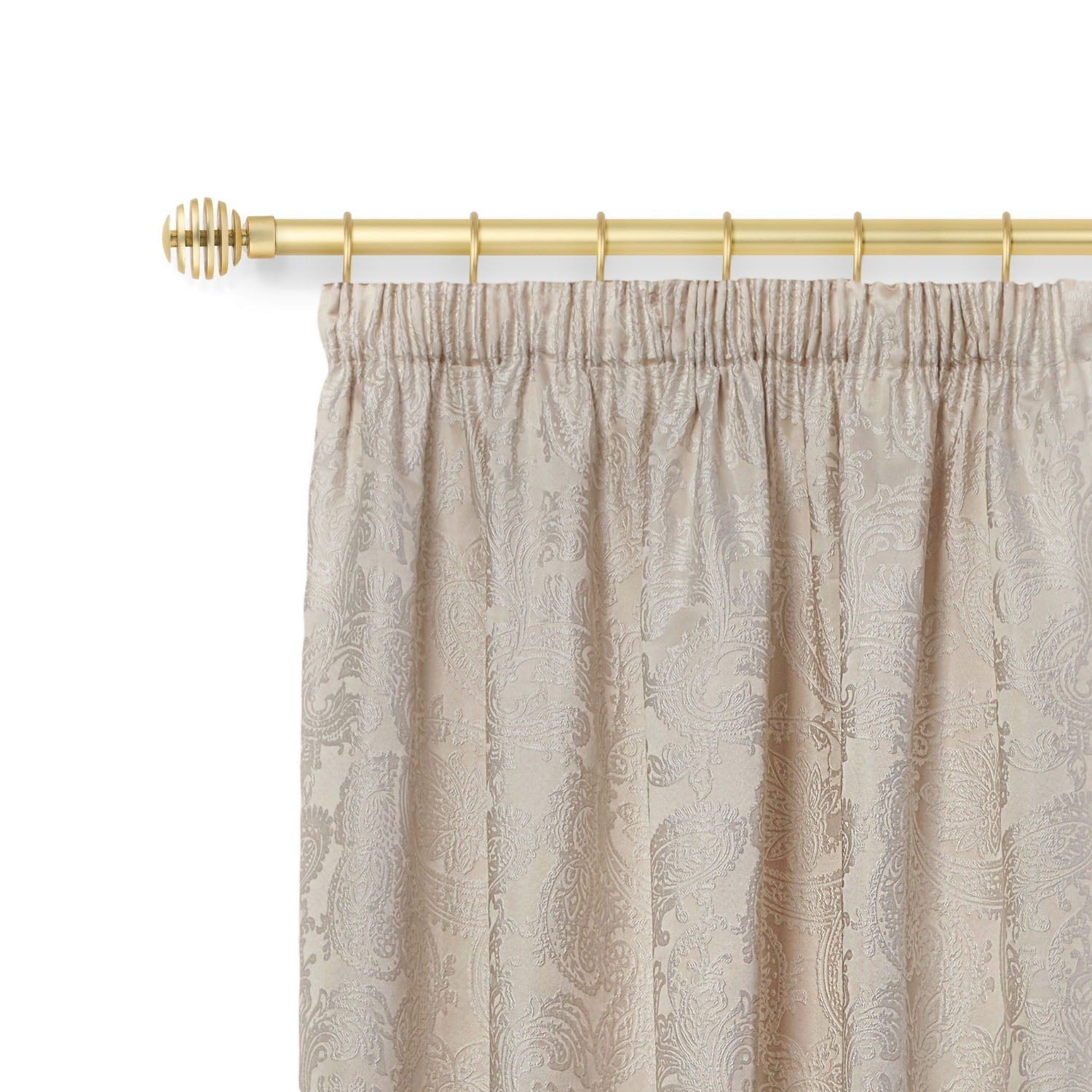 Sliced Metal Extendable Matt Gold Curtain Pole with Rings