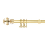 Sliced Metal Extendable Matt Gold Curtain Pole with Rings