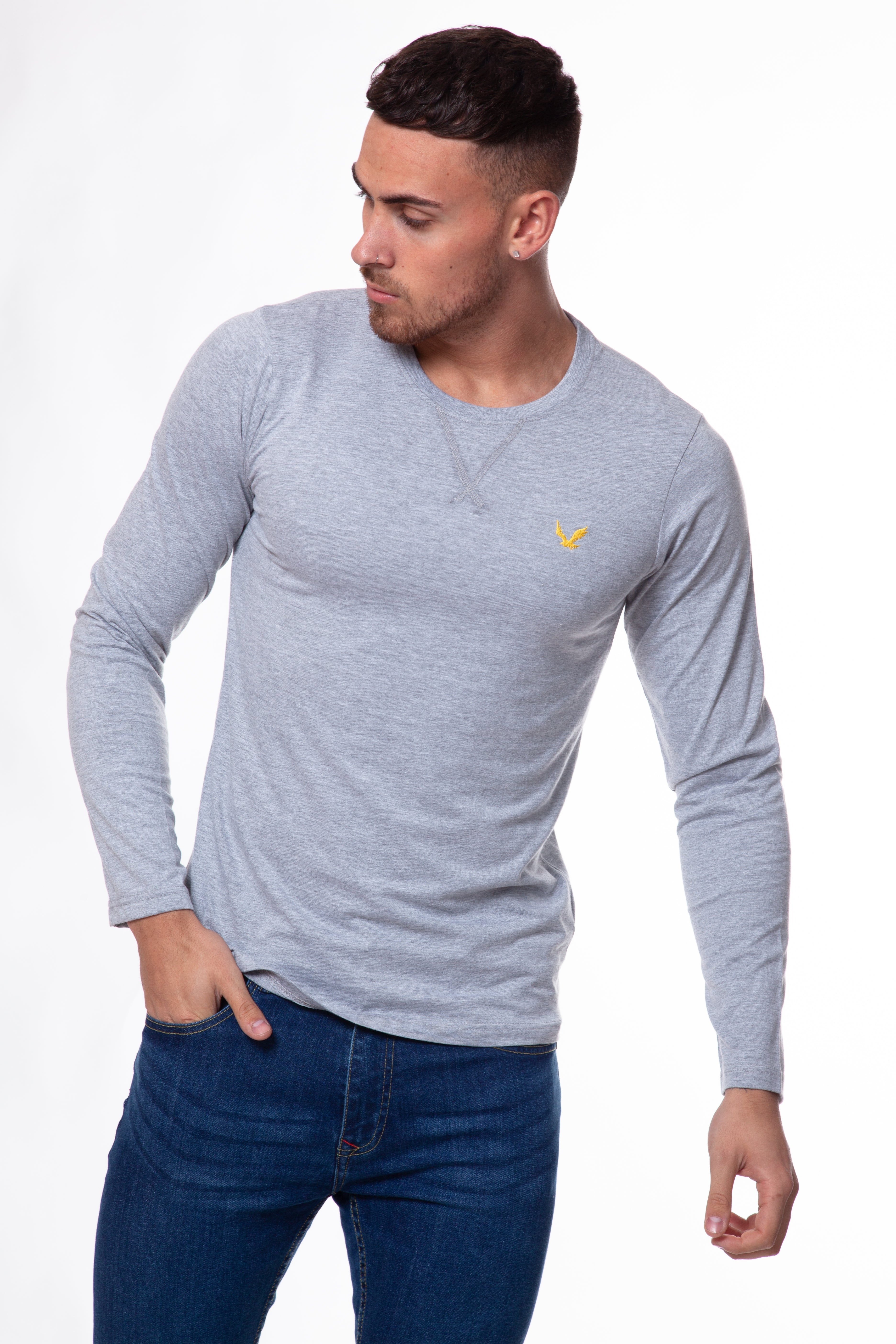 Twisted Soul Bird Embroidered Long Sleeve T-Shirt