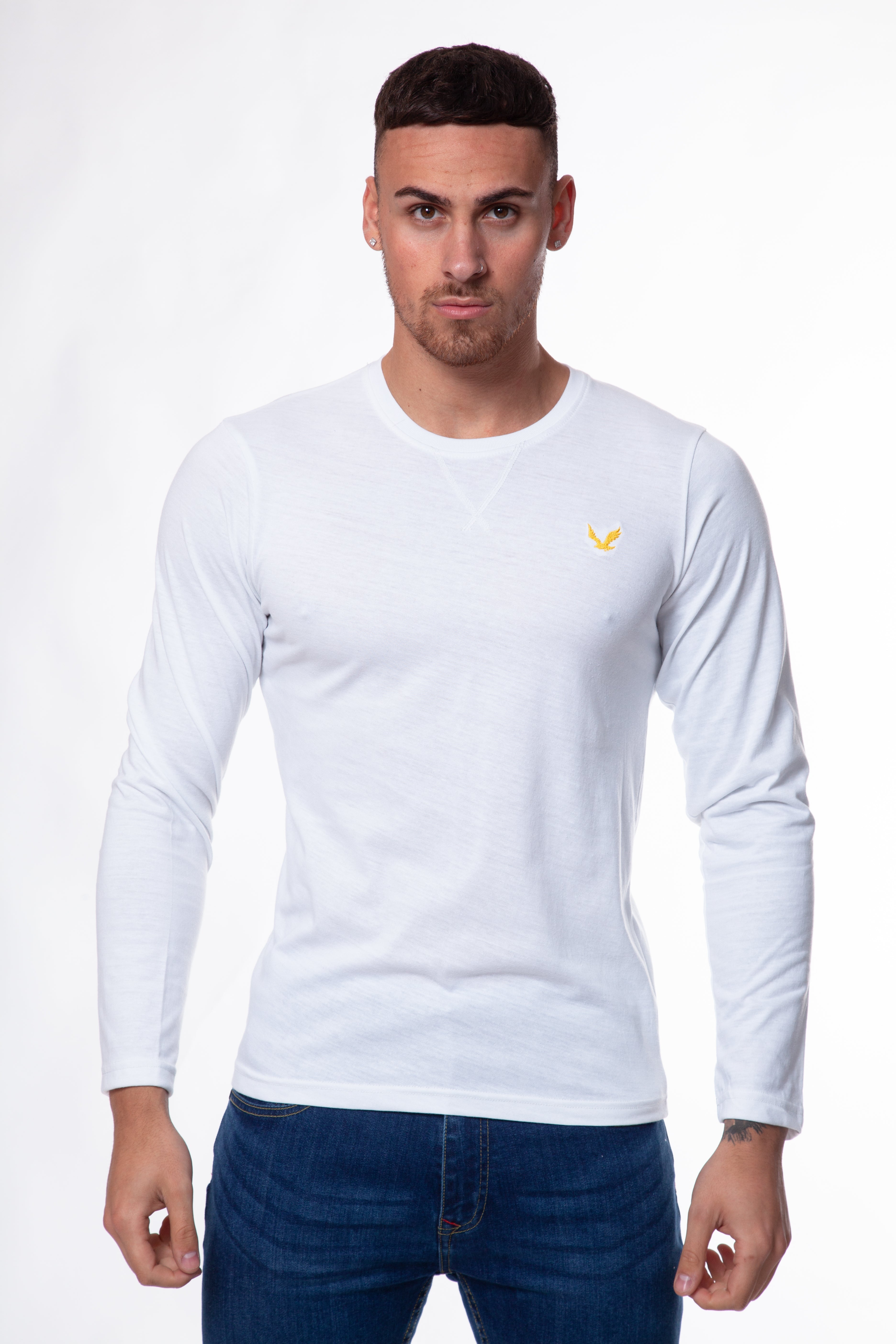 Twisted Soul Bird Embroidered Long Sleeve T-Shirt