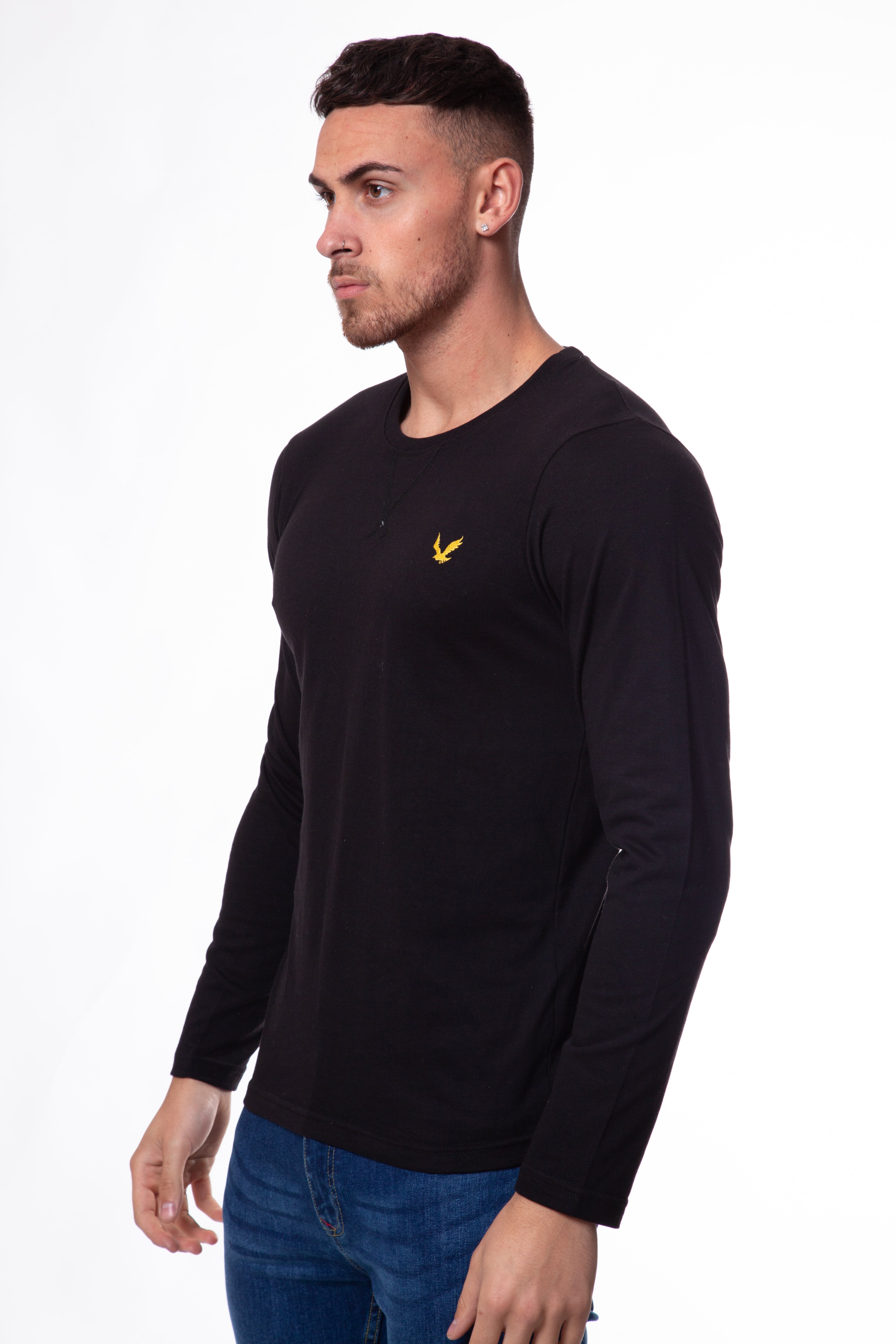 Twisted Soul Bird Embroidered Long Sleeve T-Shirt