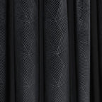 Midnight Black Embossed Velvet Thermal Eyelet Door Curtain