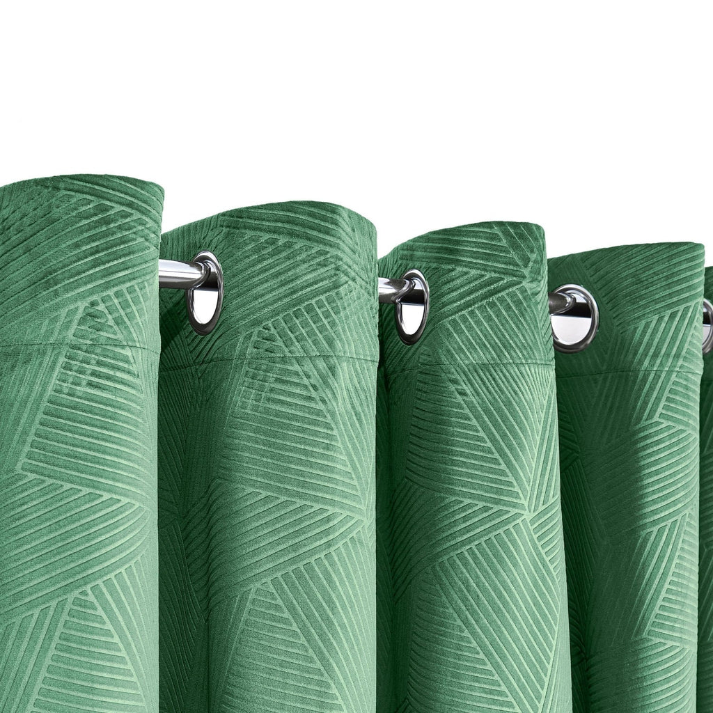 Midnight Green Velvet Eyelet Door Curtain