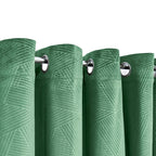 Midnight Green Velvet Blackout Eyelet Curtains