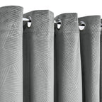 Midnight Silver Embossed Velvet Thermal Blackout Eyelet Curtains