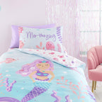 Mermaid Vibes Aqua Reversible Kids Duvet Set
