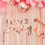 Customisable Milestone Rose Gold Birthday Banner- 5 Inner Pack