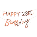 Customisable Milestone Rose Gold Birthday Banner