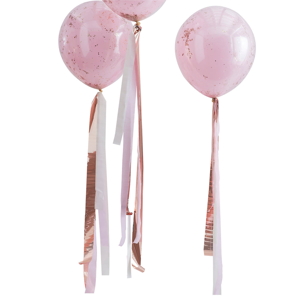 Rose Gold and Pink Streamer Balloon Tails- 5 Inner Pack