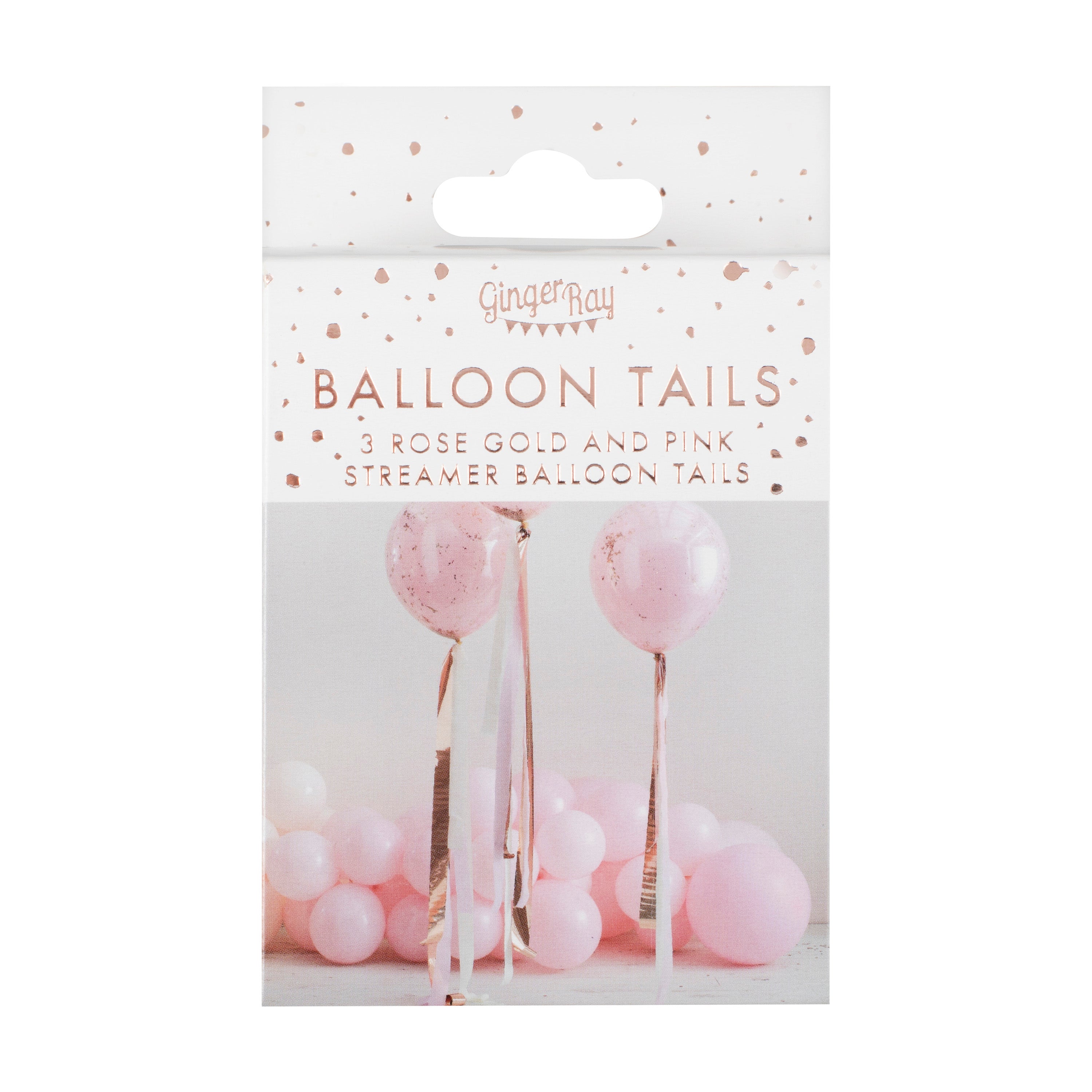 Rose Gold and Pink Streamer Balloon Tails