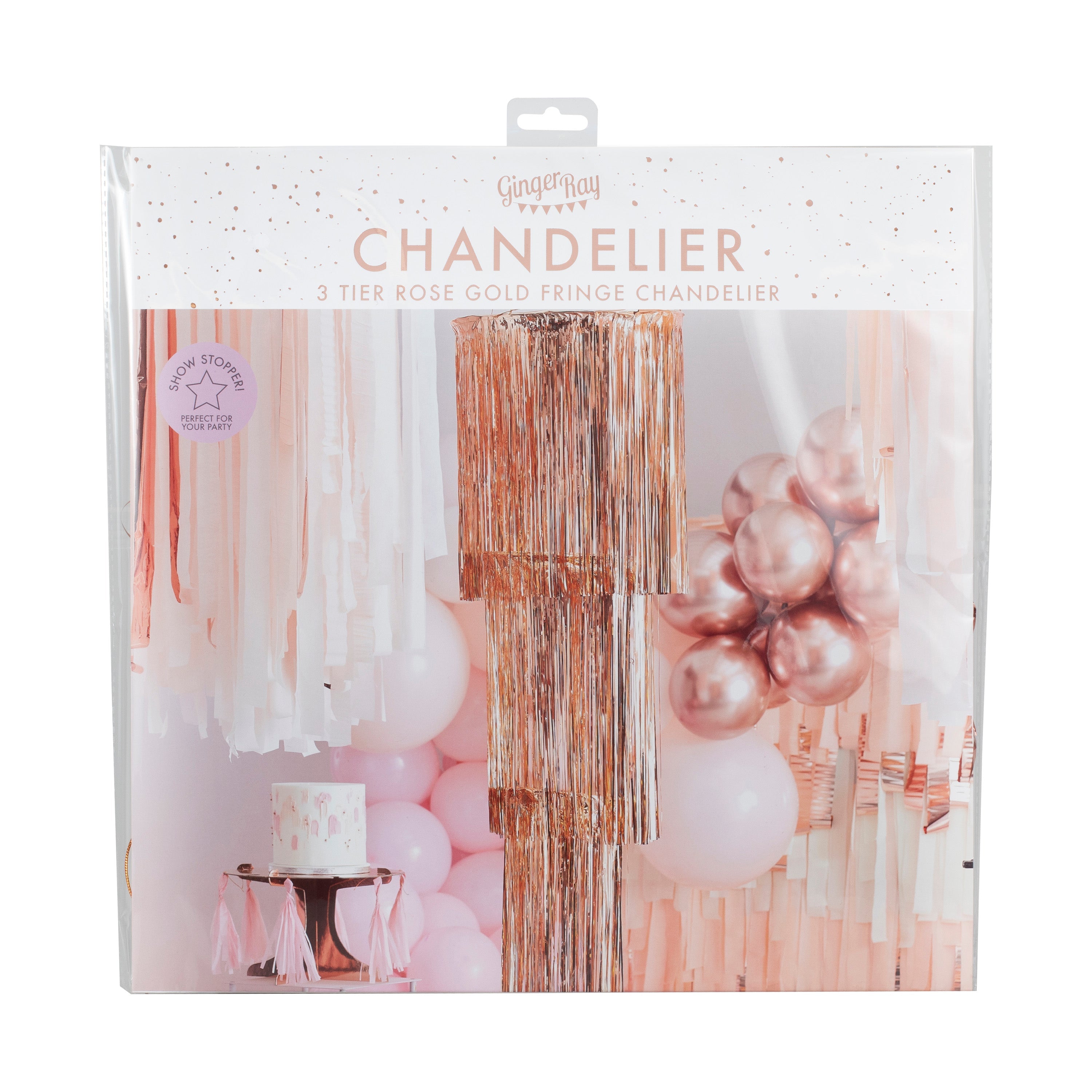 Rose Gold Fringe Chandelier