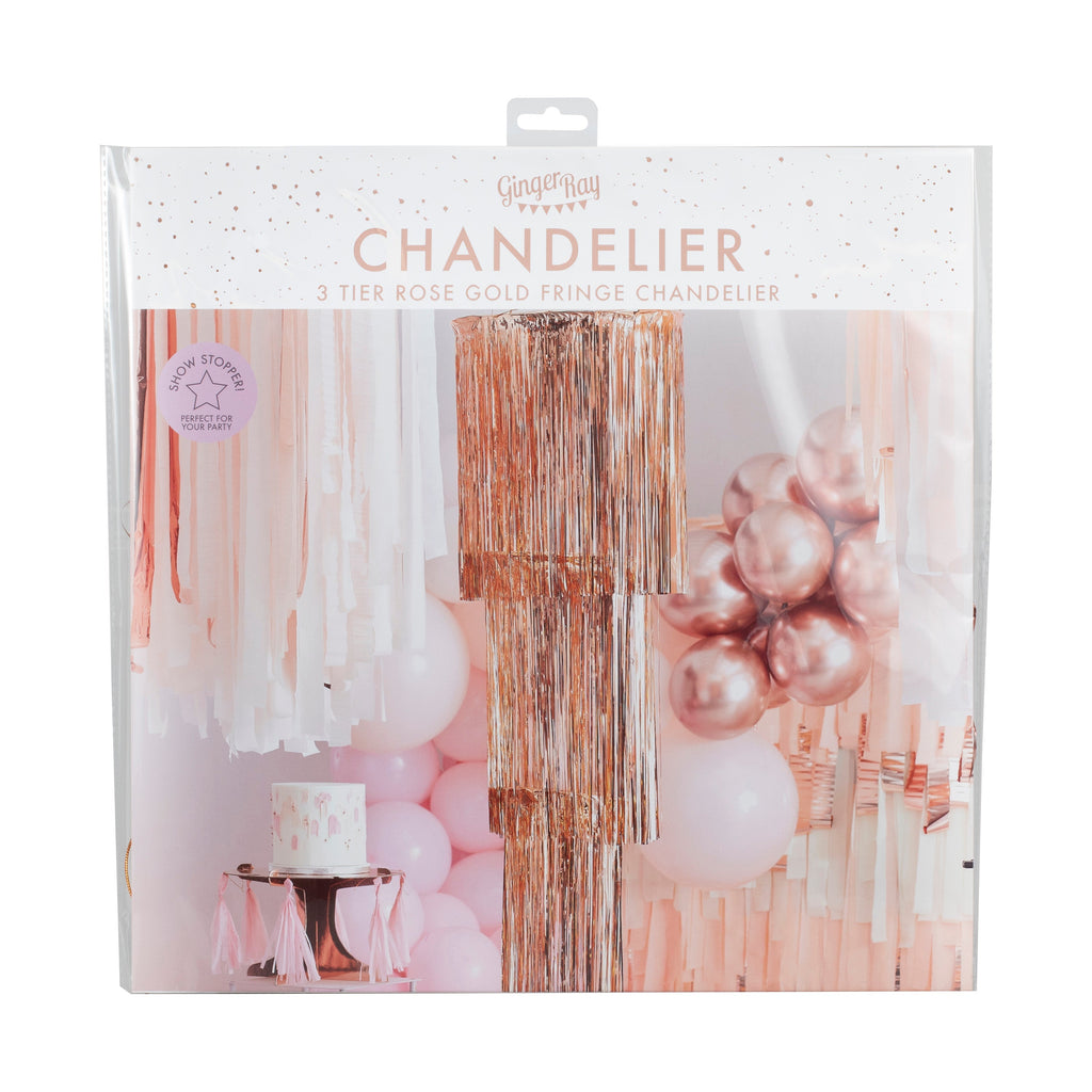 Rose Gold Fringe Chandelier- 5 Inner Pack