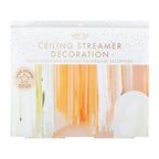 Peach and Gold Hanging Streamer Party Backdrop