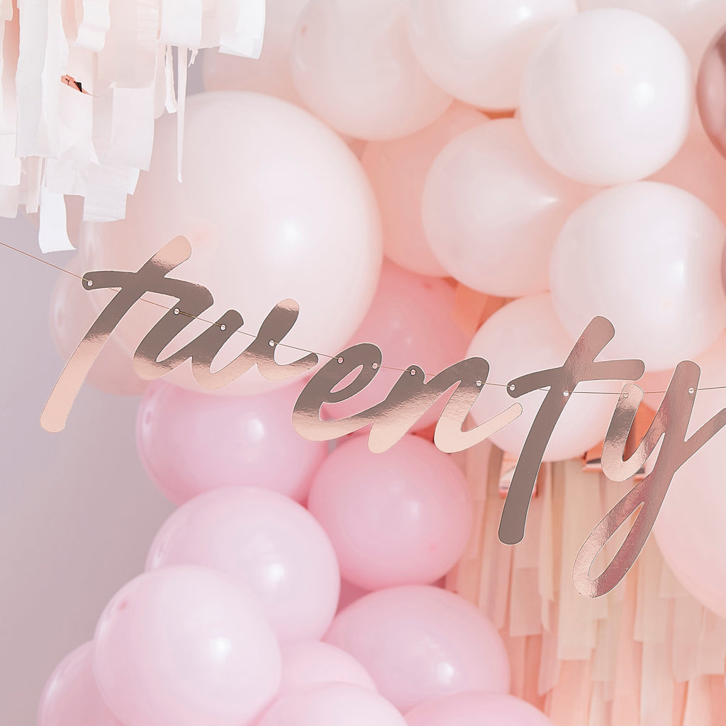 21st Rose Gold Happy Birthday Banner Bunting