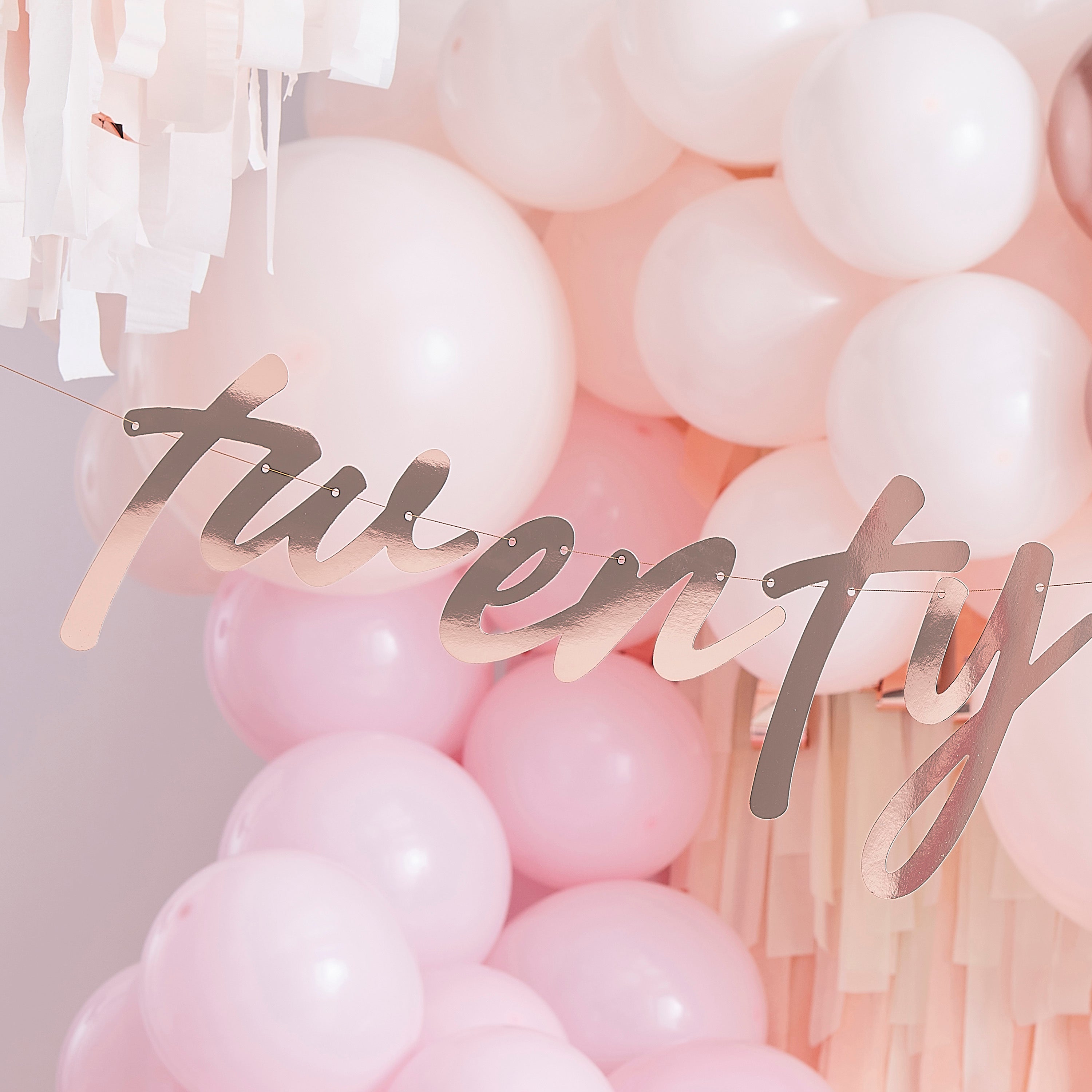 21st Rose Gold Happy Birthday Banner Bunting- 5 Inner Pack