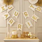 Ivory & Gold Cards Bunting - Metallic Perfection