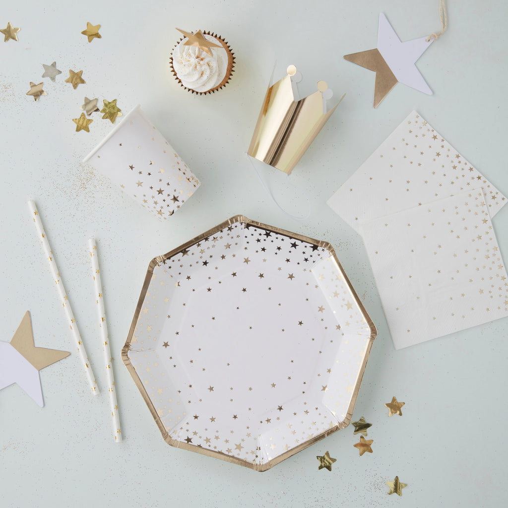 Merry Christmas Gold Foiled Ribbon Kit - Metallic Star
