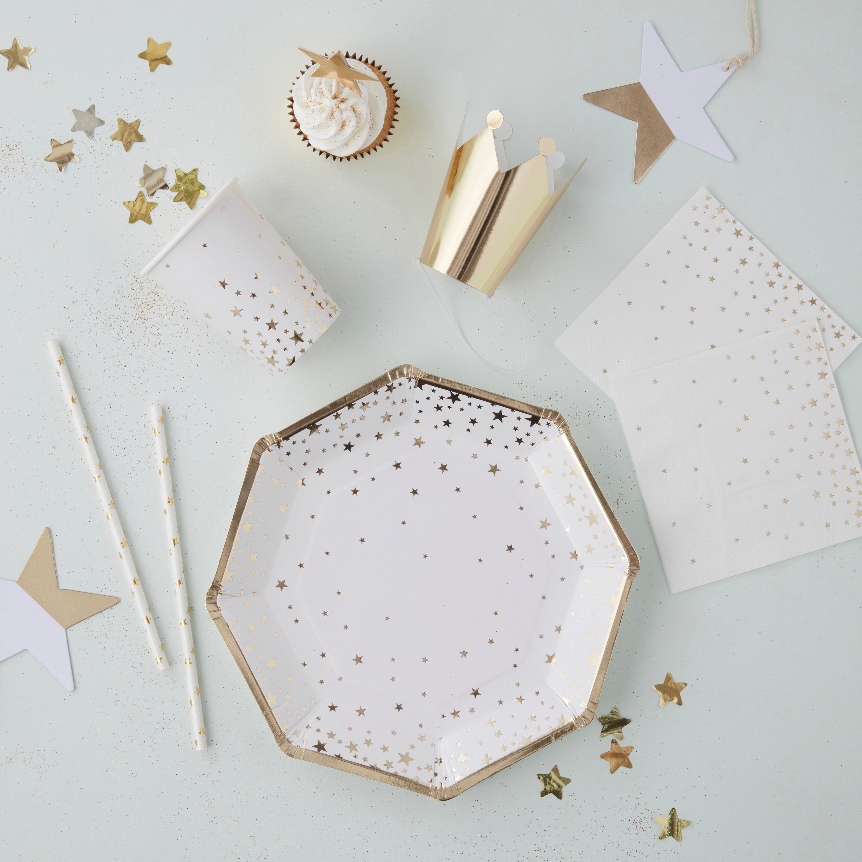 Merry Christmas Gold Foiled Ribbon Kit - Metallic Star