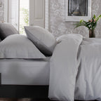 The Lyndon Company Mayfair Grey Cotton Sateen 800TC Duvet Set