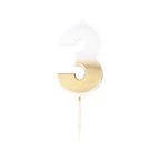 Gold Ombre 3 Number Birthday Candle