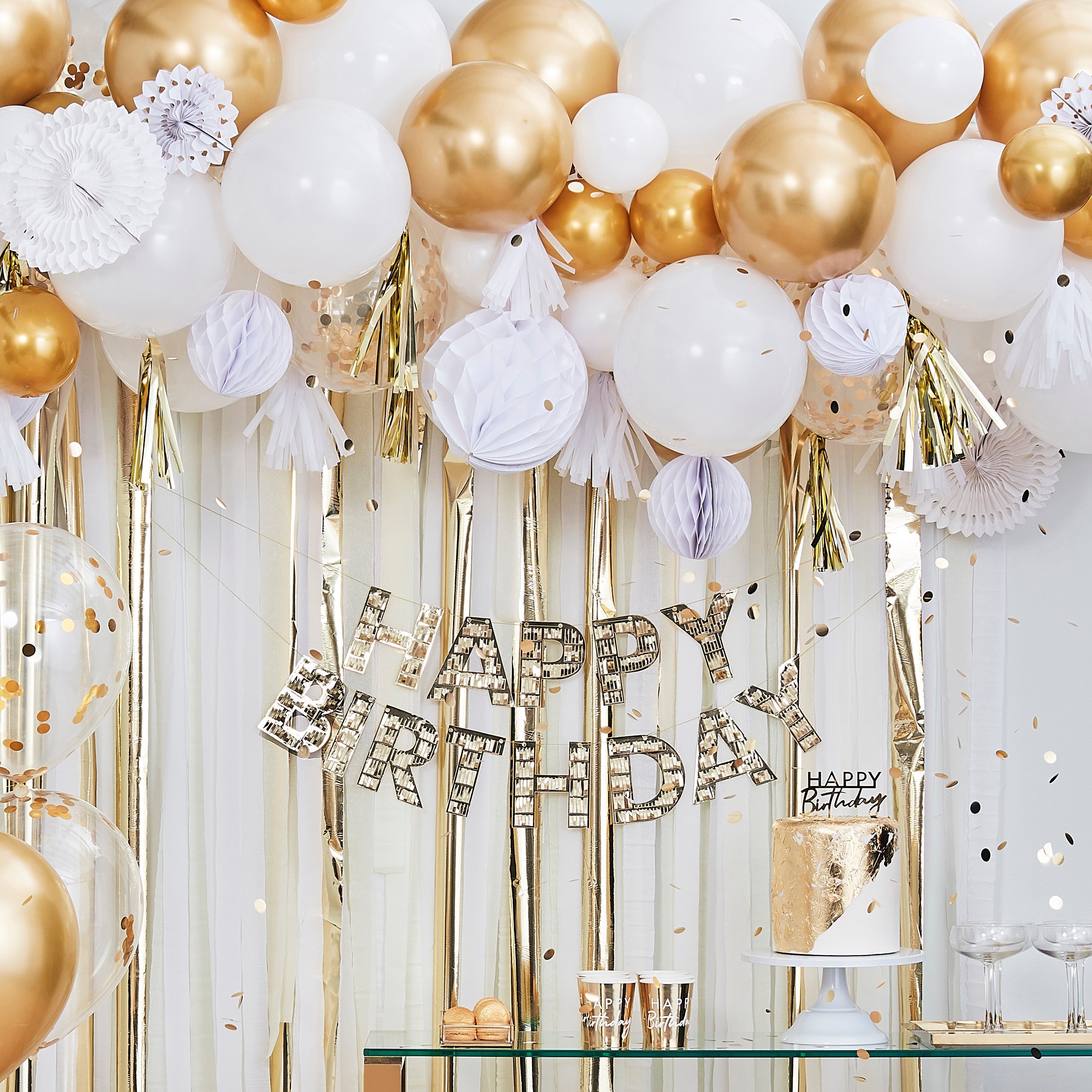 Gold Ombre 3 Number Birthday Candle- 5 Inner Pack