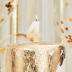 Gold Ombre 4 Number Birthday Candle- 5 Inner Pack