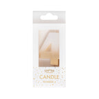 Gold Ombre 4 Number Birthday Candle- 5 Inner Pack