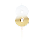 Gold Ombre 8 Number Birthday Candle- 5 Inner Pack