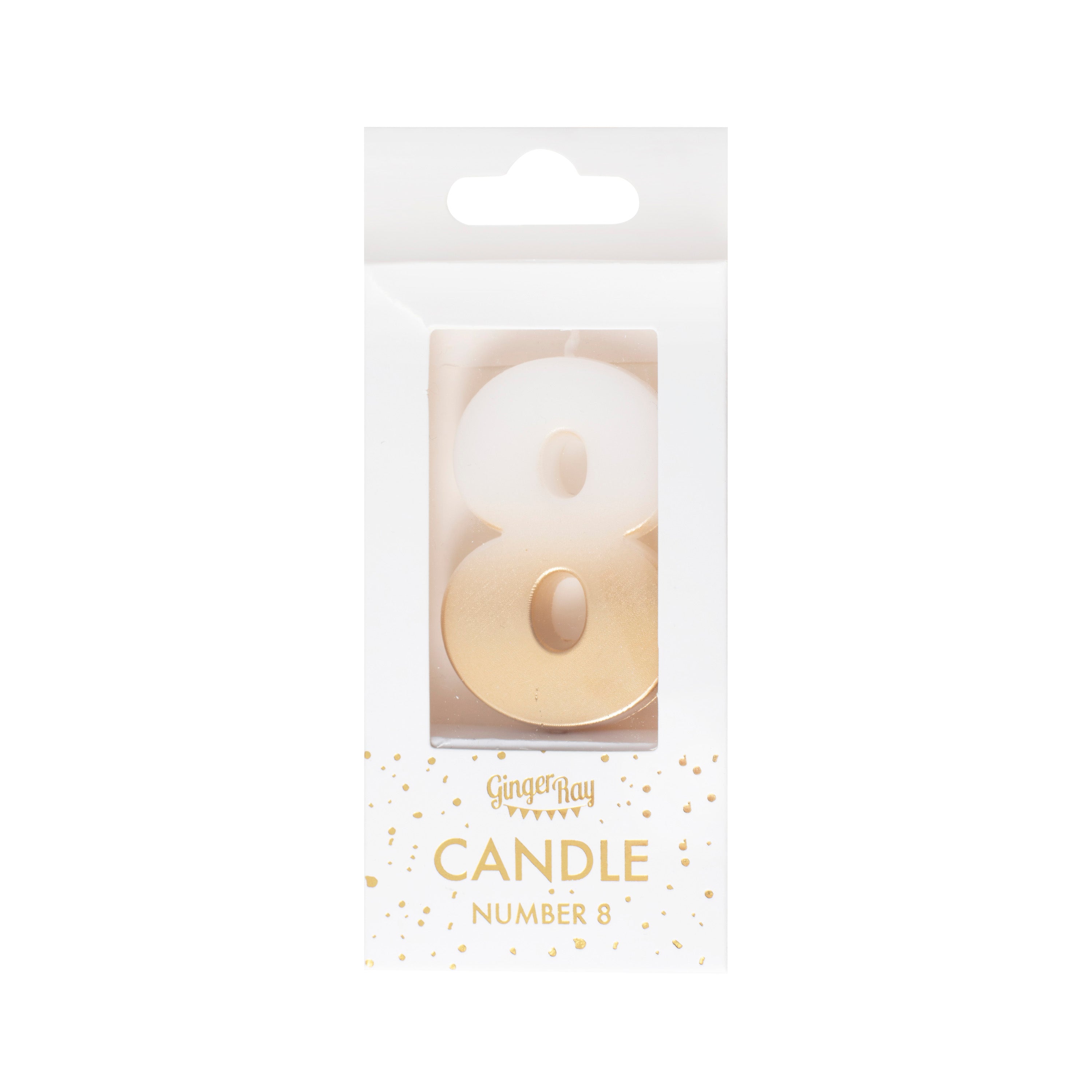 Gold Ombre 8 Number Birthday Candle