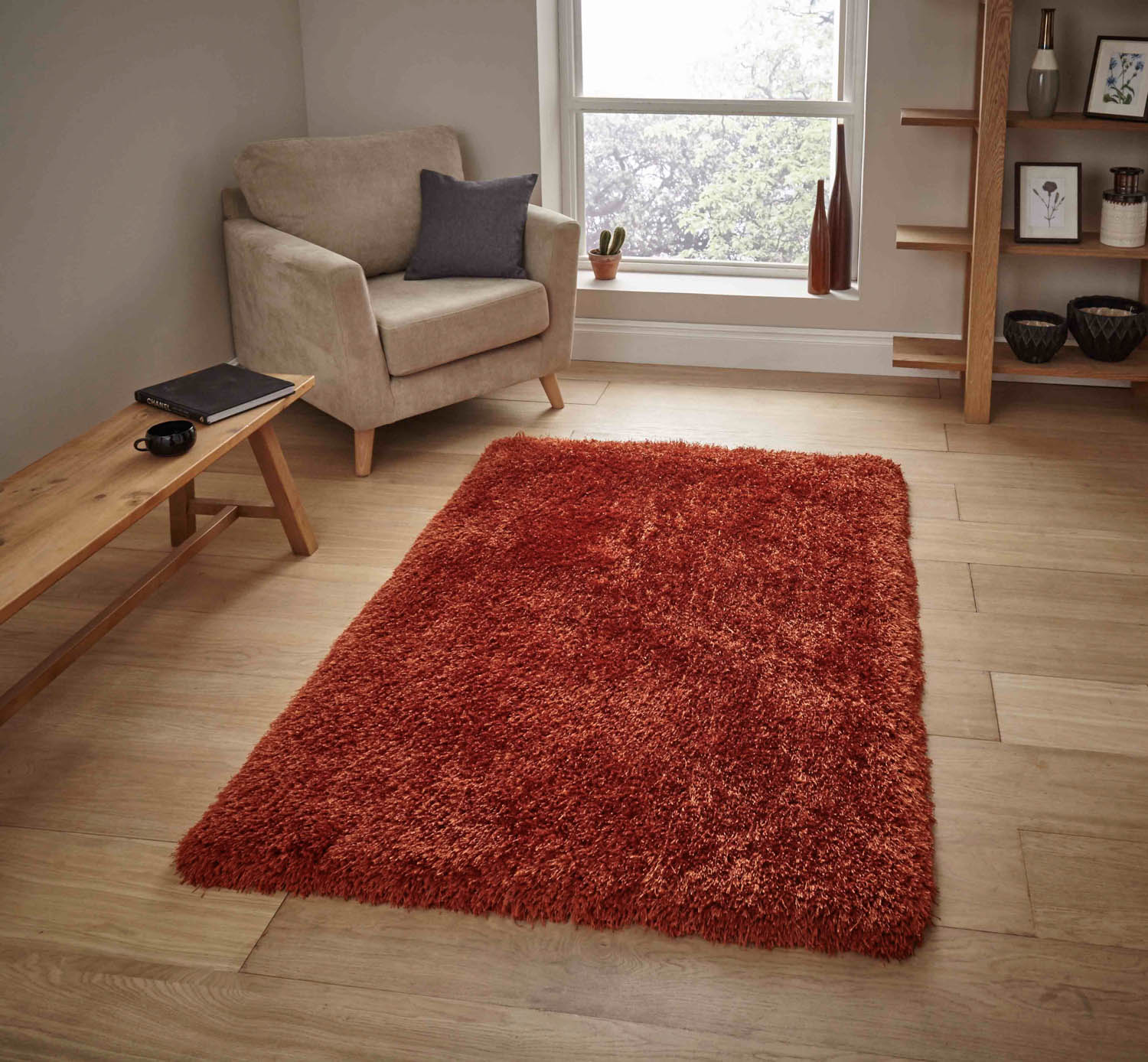 Montana Terracotta Luxury Shaggy Rug