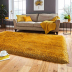 Montana Yellow Luxury Shaggy Rug