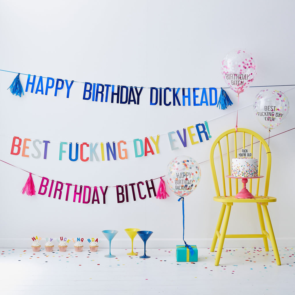 Birthday Twat Birthday Bunting Banner Decoration- 5 Inner Pack