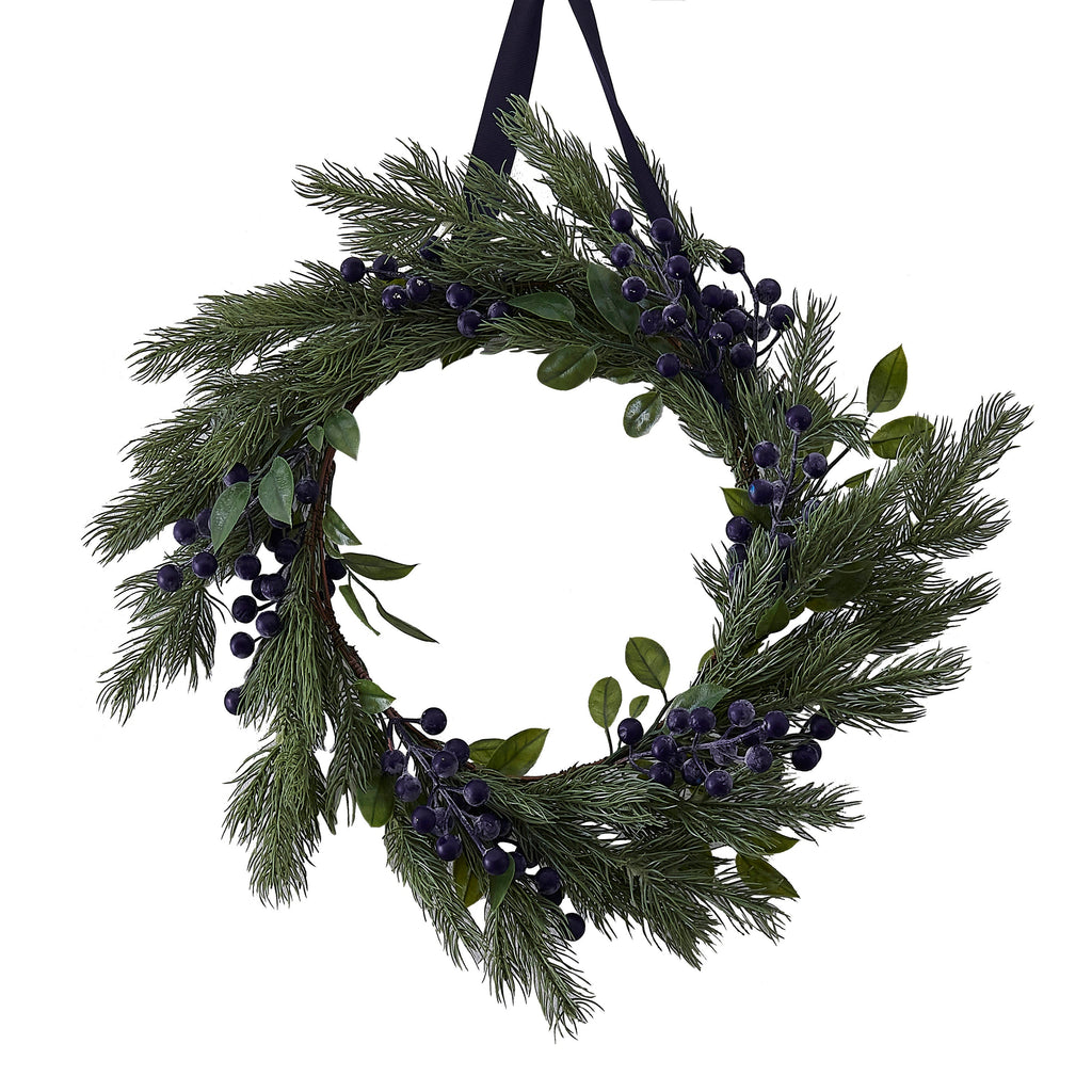 Foliage Christmas Wreath With Sloe Berries