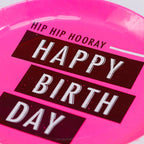 Happy Birthday Pink Paper Plates - Neon Birthday