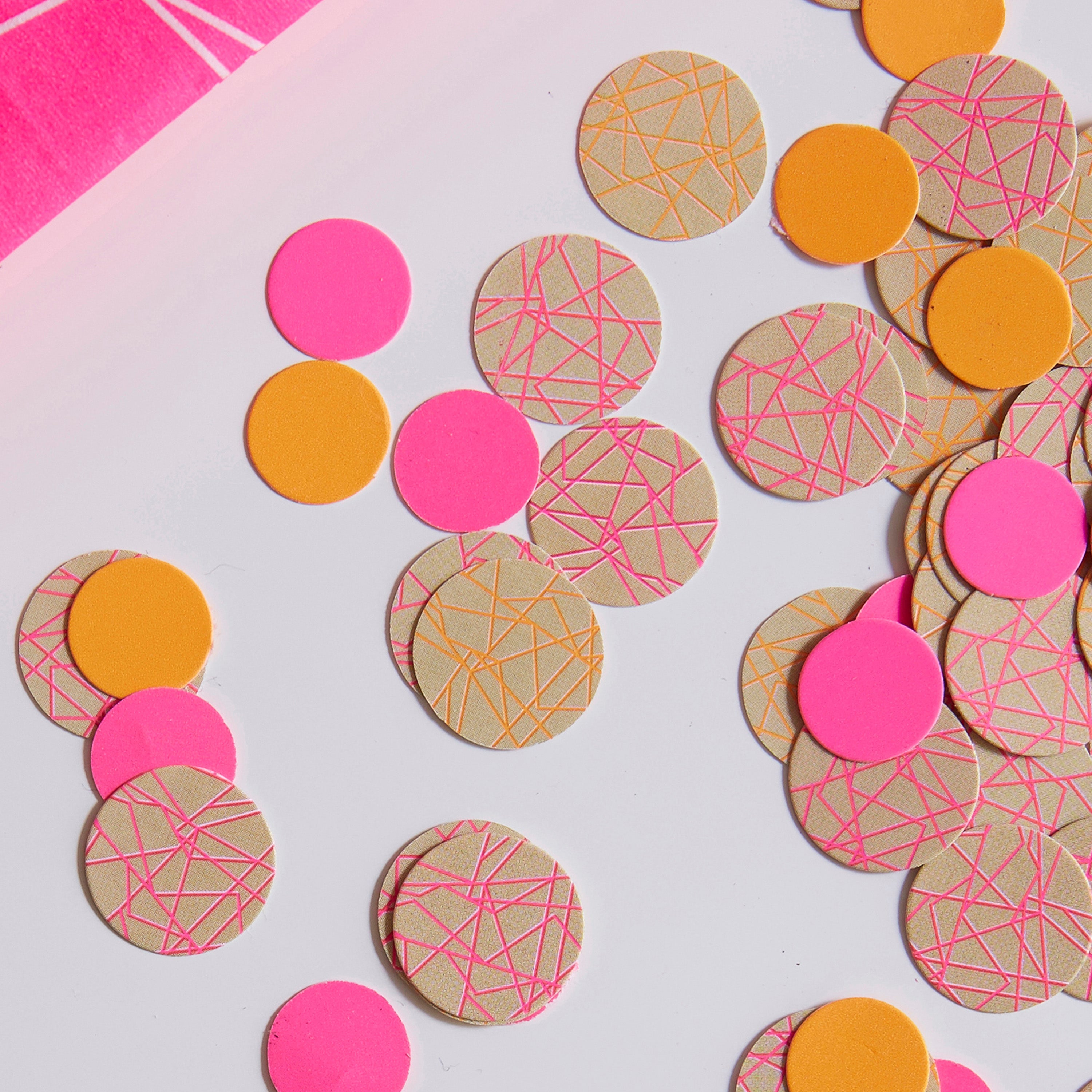 Neon Geometric Table Confetti - Neon Birthday