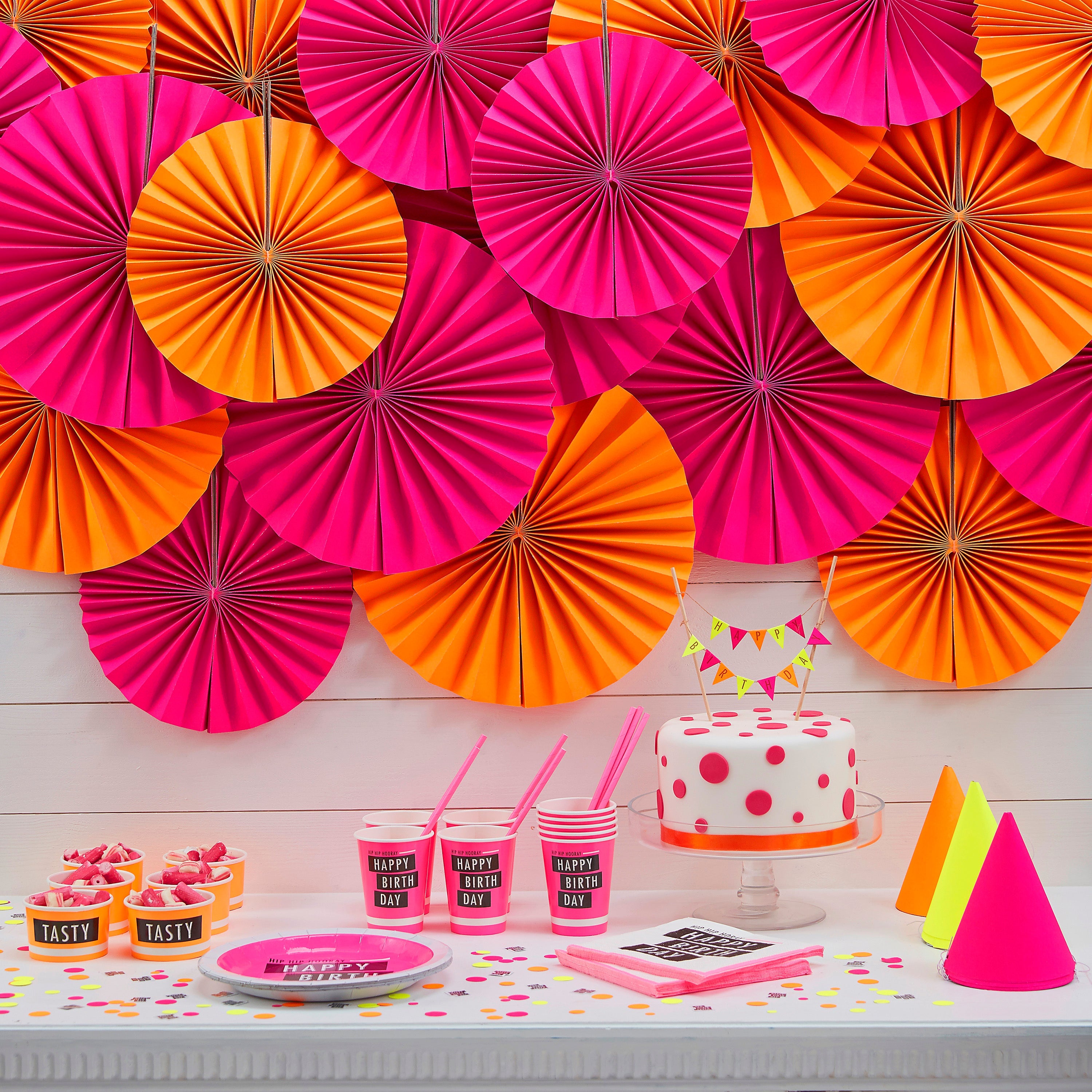 Neon Geometric Table Confetti - Neon Birthday