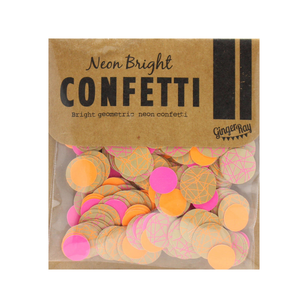 Neon Geometric Table Confetti - Neon Birthday