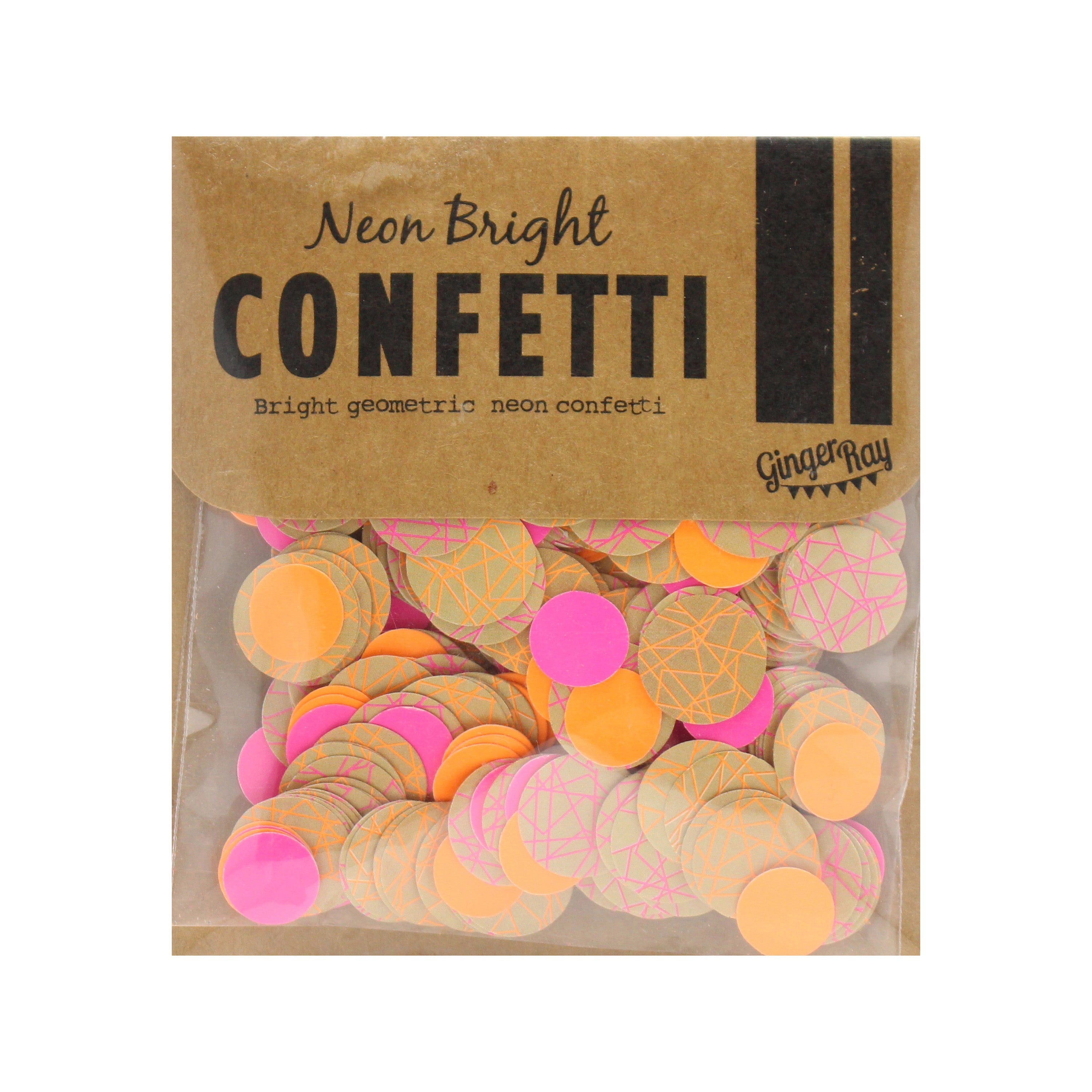 Neon Geometric Table Confetti - Neon Birthday