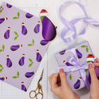 Aubergine Christmas Wrapping Kit - Naughty Christmas- 5 Inner Pack