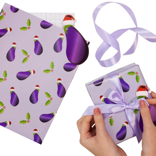Aubergine Christmas Wrapping Kit - Naughty Christmas- 5 Inner Pack