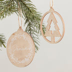 Wooden Hanging Christmas Decorations Set- 5 Inner Pack