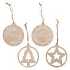 Wooden Hanging Christmas Decorations Set- 5 Inner Pack