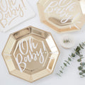 Oh Baby! Gold Foiled Paper Plates- 10 Inner Pack