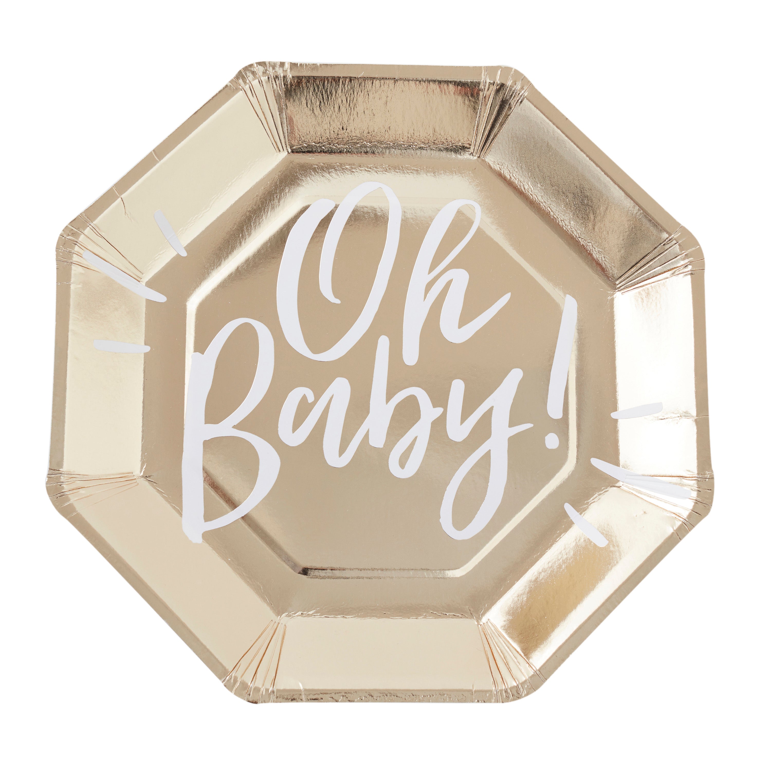 Oh Baby! Gold Foiled Paper Plates- 10 Inner Pack