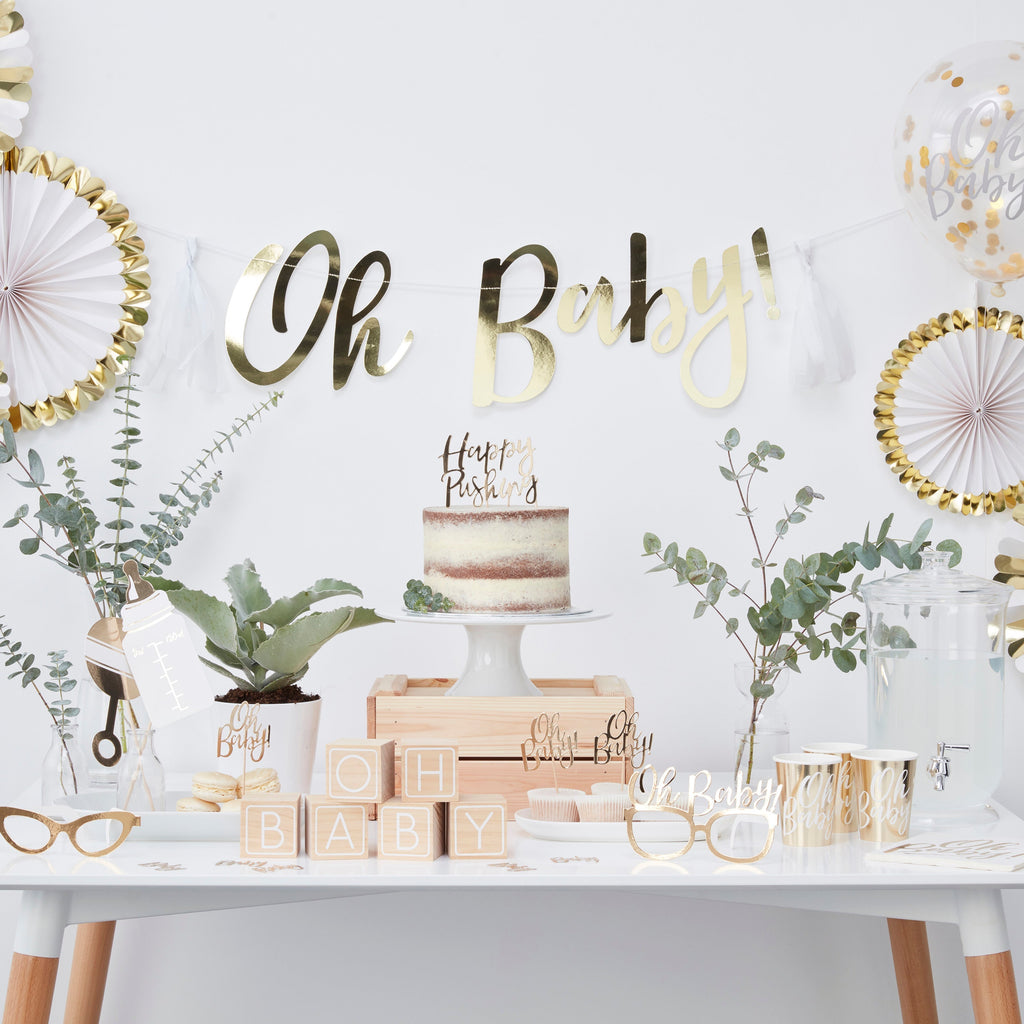 Oh Baby! Gold Foiled Paper Plates- 10 Inner Pack