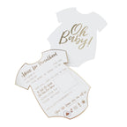 Gold Foiled Baby Shower Prediction Game Cards
