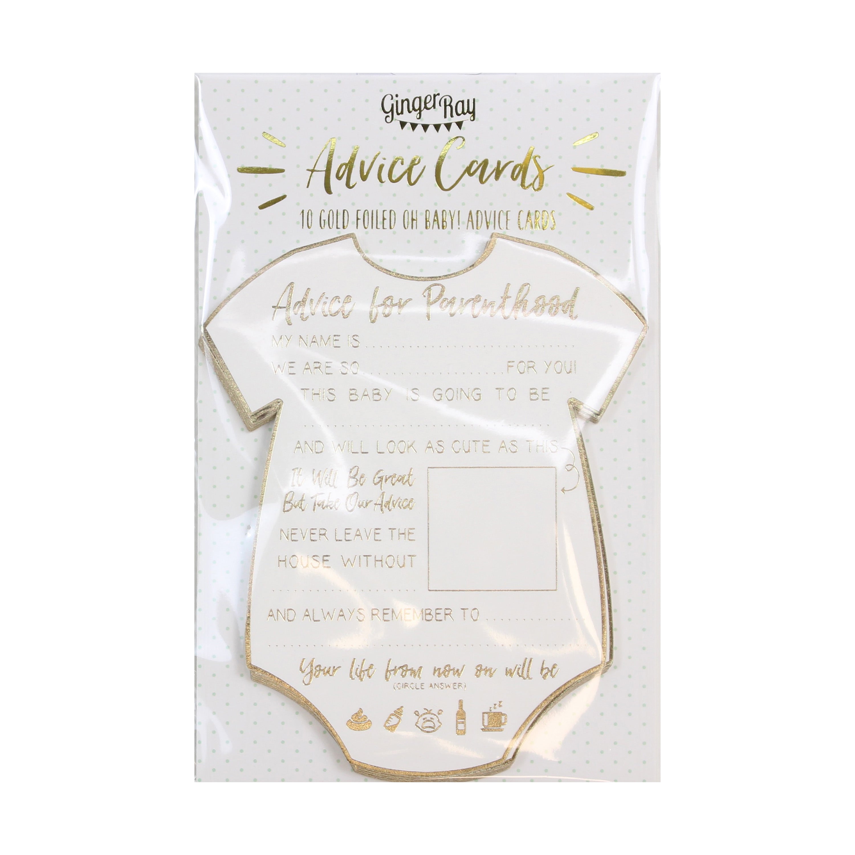 Gold Foiled Baby Shower Prediction Game Cards